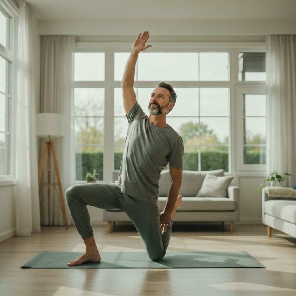 Person practicing gentle yoga and stretching