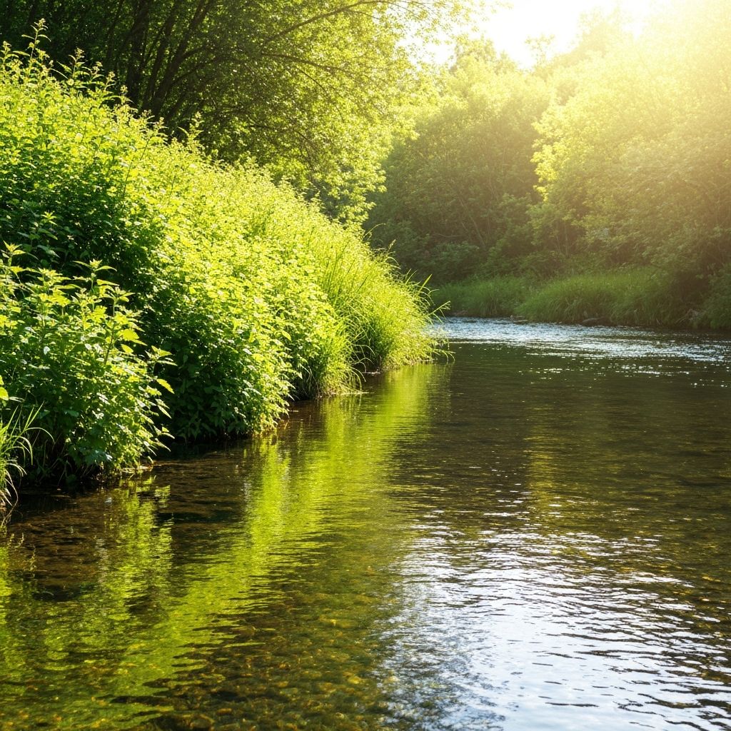 Serene natural landscape representing wellness and clarity
